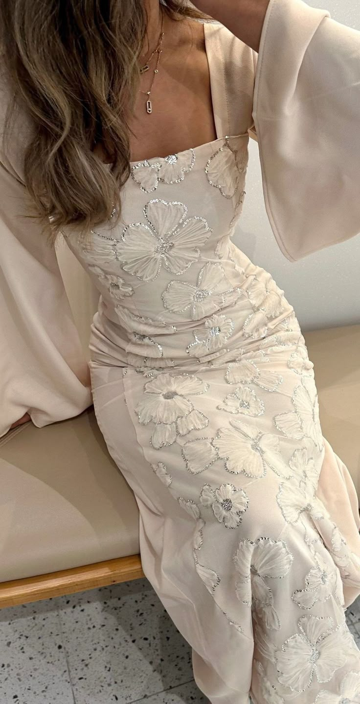 Glamorous Square Neck Satin Flowers Long Prom Dress Formal Evening Dress Y8399 - VelvetHem