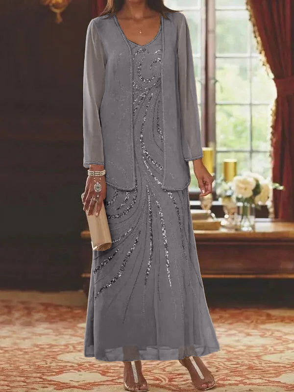 Jacketed Mother of the Bride & Groom Sheath Column Dress with Sequins