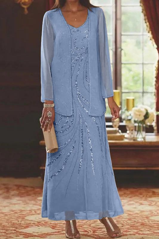 Jacketed Mother of the Bride & Groom Sheath Column Dress with Sequins
