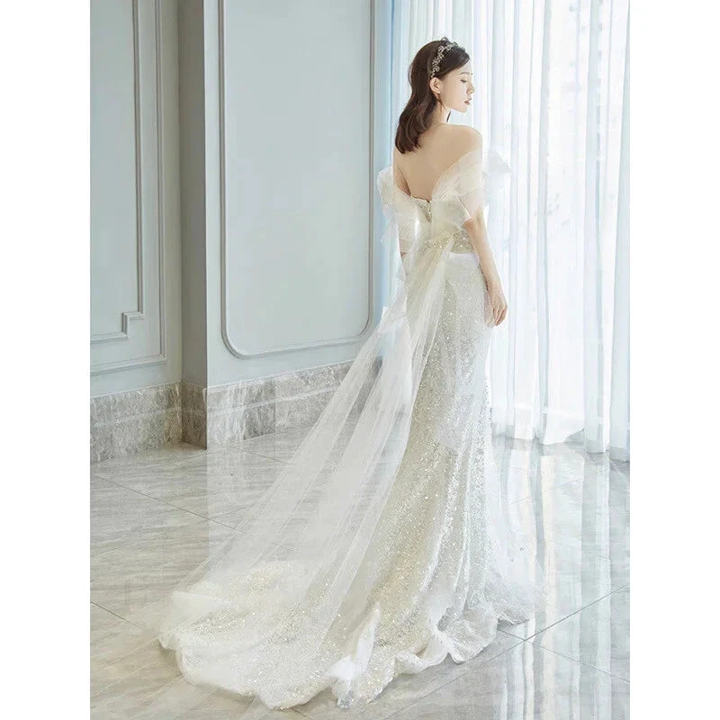 Glitter Mermaid Wedding Dress,Chic Bridal Dress ,Y2415 (ZD13632)