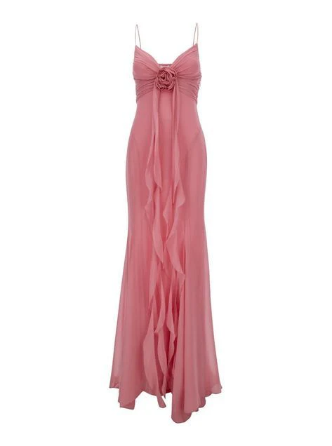 Sweet Pink Chiffon Mermaid Prom Dress,Long Party Evening Dress - View 2 | VelvetHem