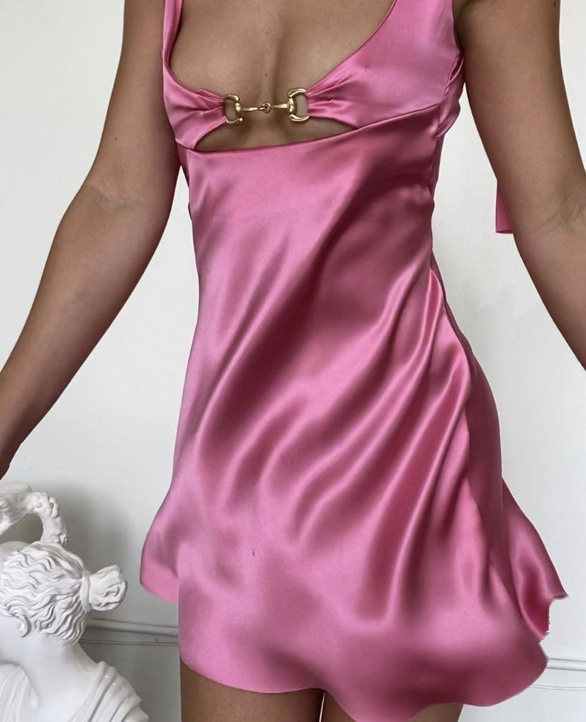 Fashion Hot Pink Satin Sheath Cocktail Dress Short 7th Grade Homecoming Dress