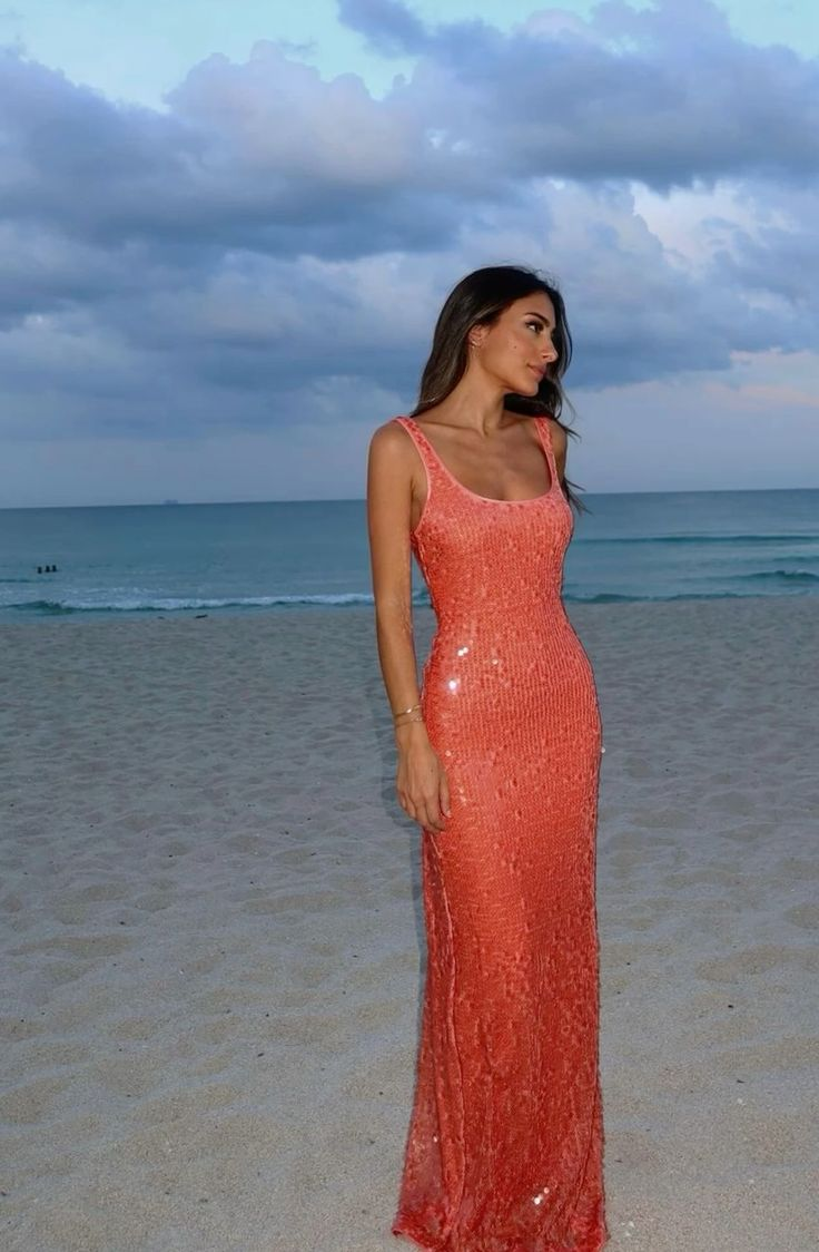 Elegant Sheath Sequins Evening Dress Long Prom Dress - View 2 | VelvetHem