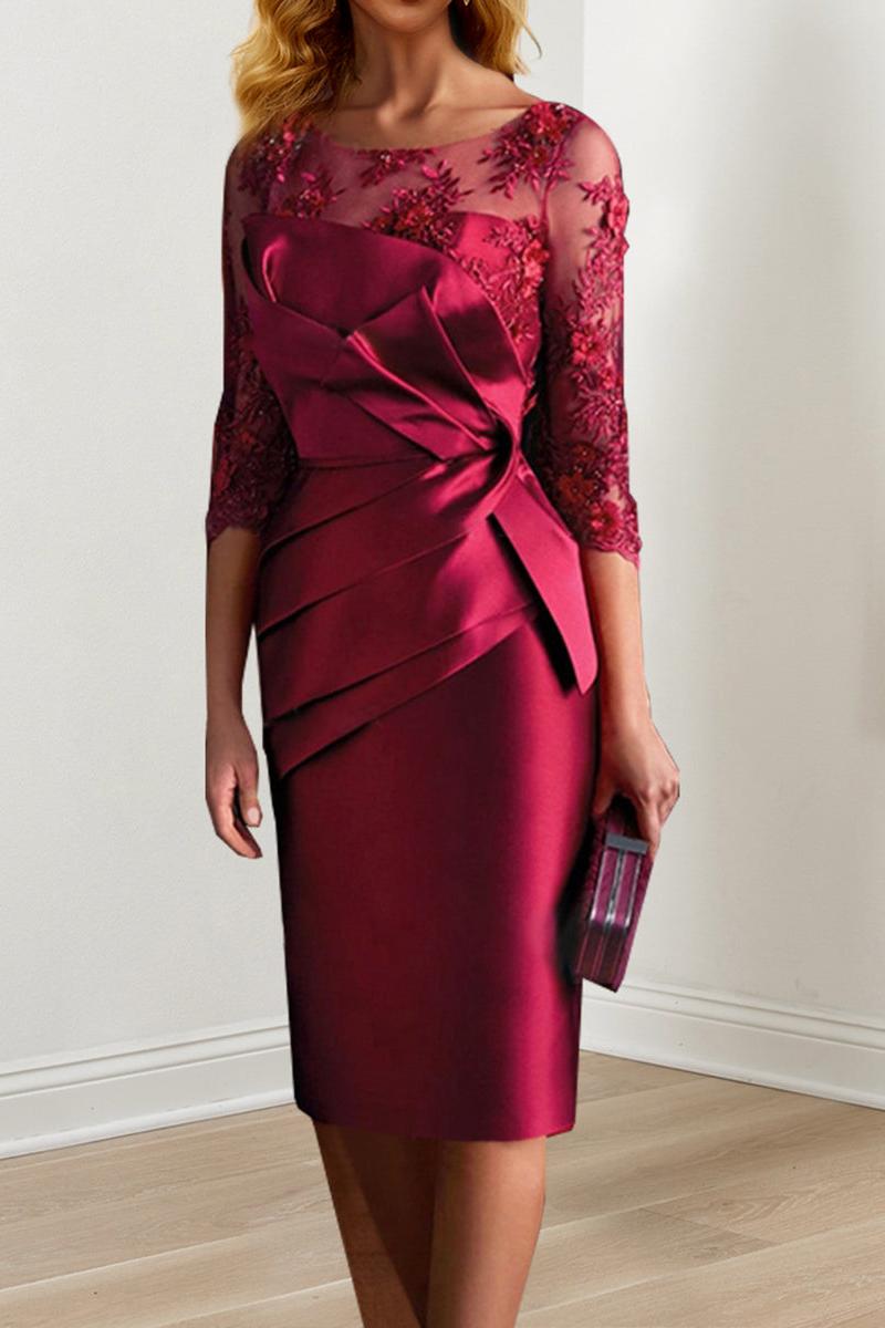 Knee Length Mother of the Bride Sheath Column Dress