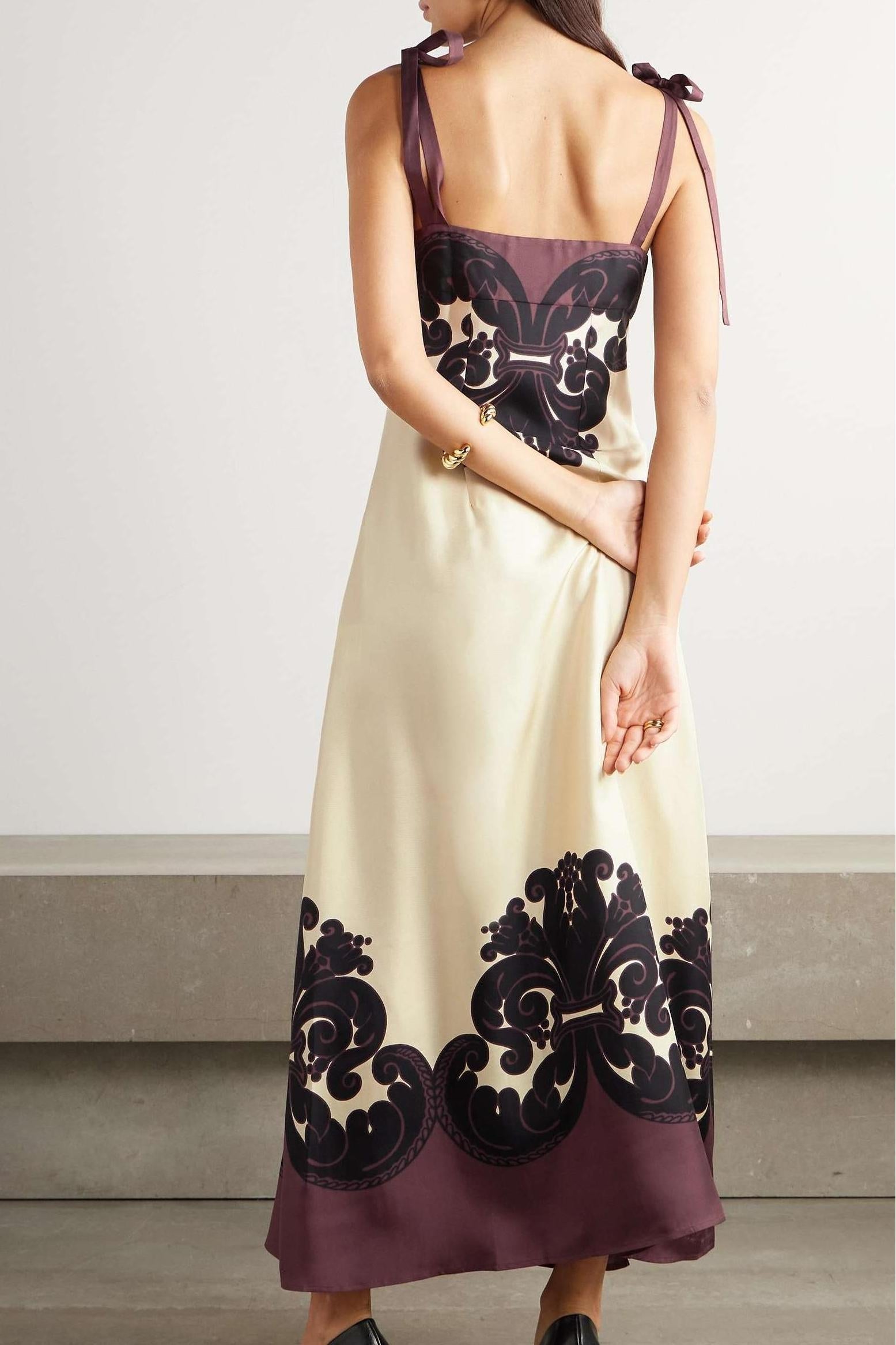 Rita Minimalist Printed Maxi Dress Elevated Occasion Wear