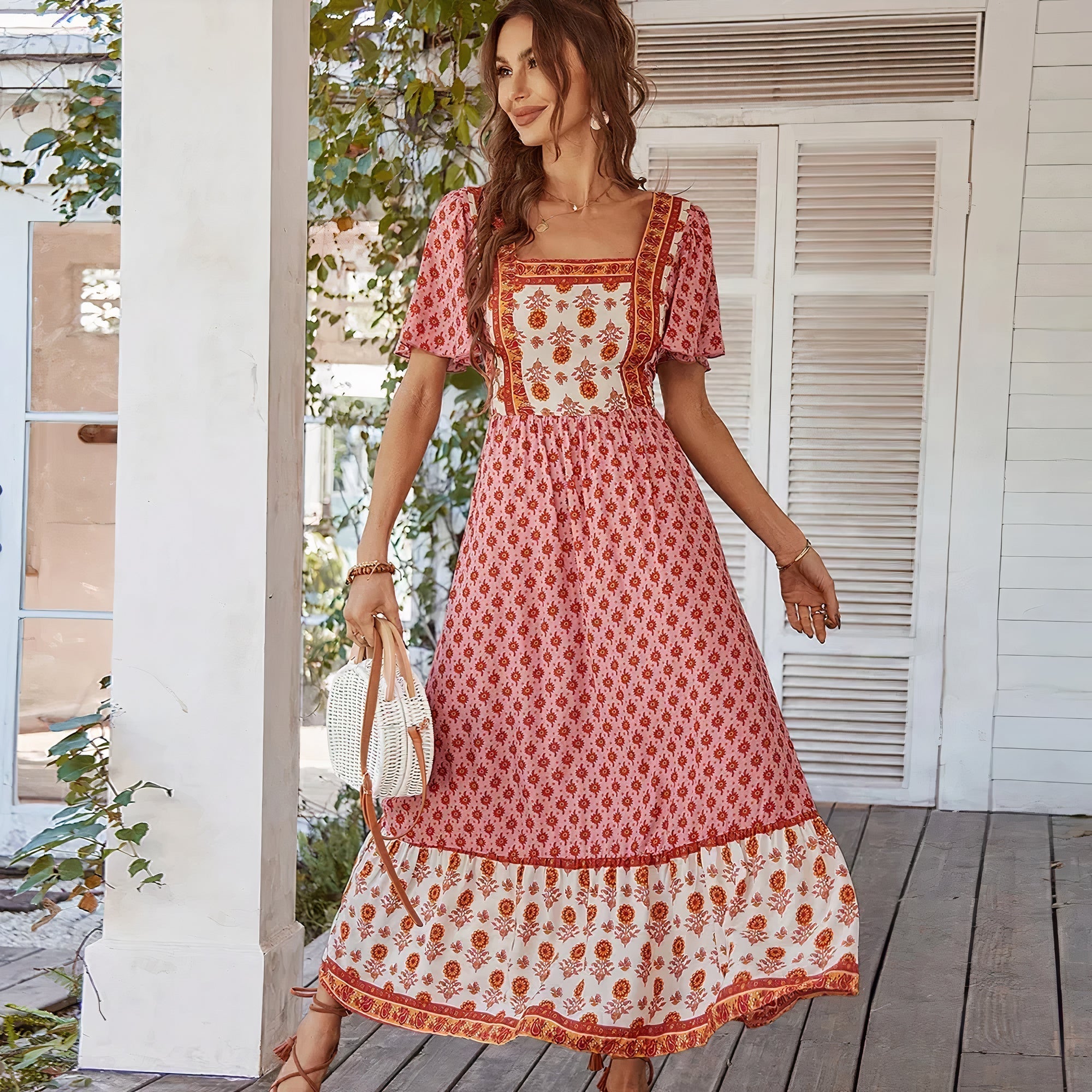 Angelines Exclusive Vintage Floral Dress Designer Edit