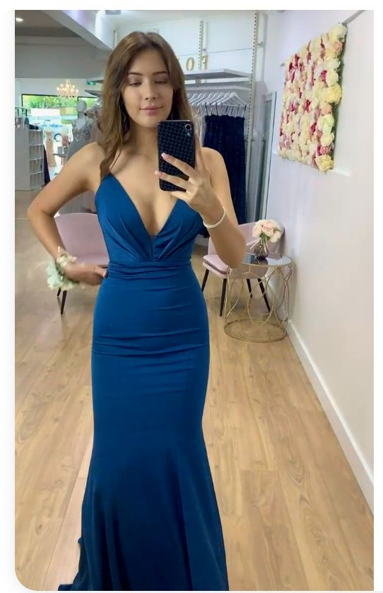 Charming V Neck Mermaid Long Prom Dress - VelvetHem