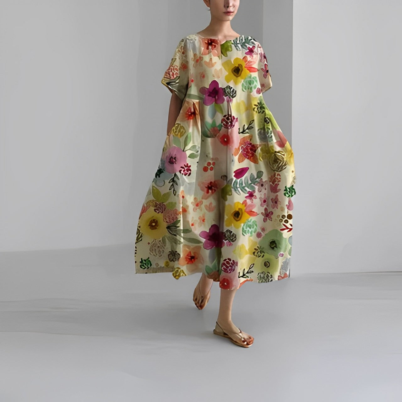 Monserrat Timeless Boho Floral Dress Loose Premium Wardrobe Essential