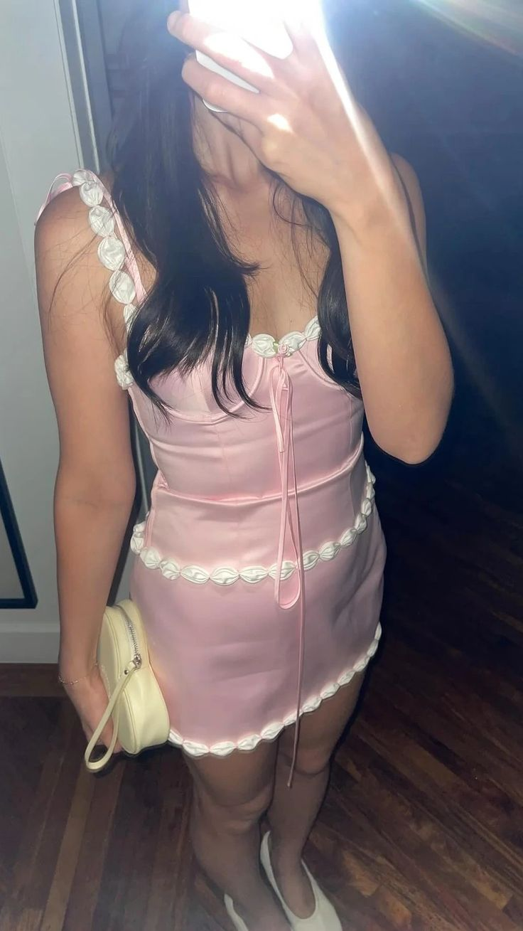 Cute Pink Spaghetti Straps Sweetheart Neck Sheath Birthday Outfits Short Graduation Homecoming Dress - View 5 | VelvetHem