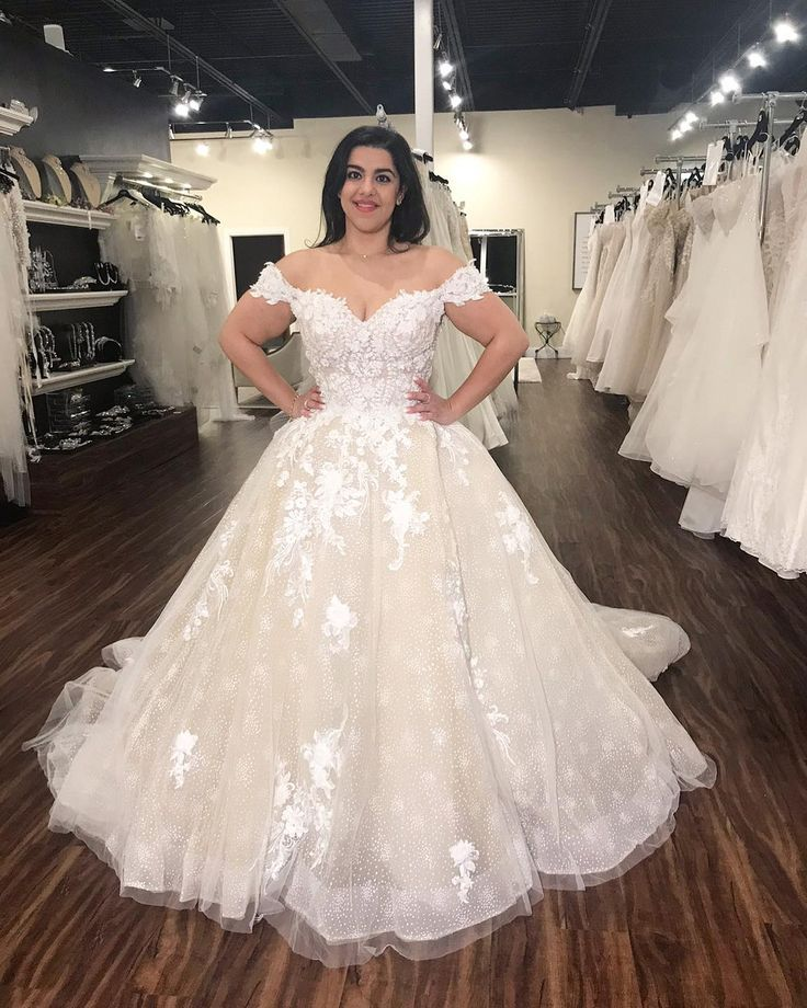Charming Off The Shoulder Tulle Appliques Wedding Dress - View 2 | VelvetHem