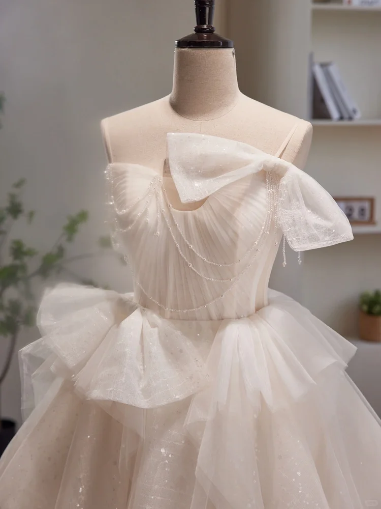 Charming White Tulle Sequin A Line Short Prom Dress Formal 19th Birthday Outfits - View 2 | VelvetHem