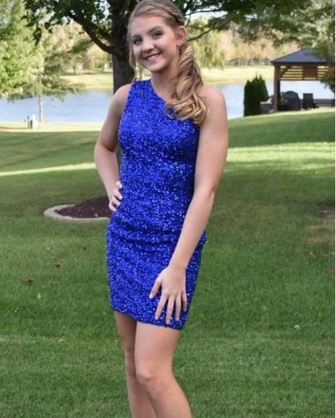 One Shoulder Red Short Homecoming Dress SYH23 by vivymakudress