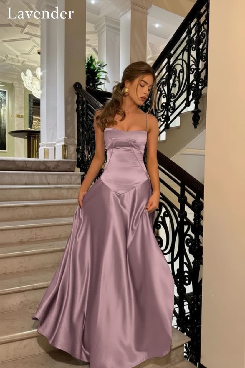 Suzhoufashion Brown Luxe Silk-Look Long Evening Dress With Fitted Bodice Formal Evening Gown