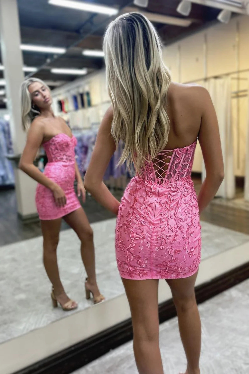 Light Blue Homecoming Dresses Sweetheart Lace Tight Short Cocktail Dresses