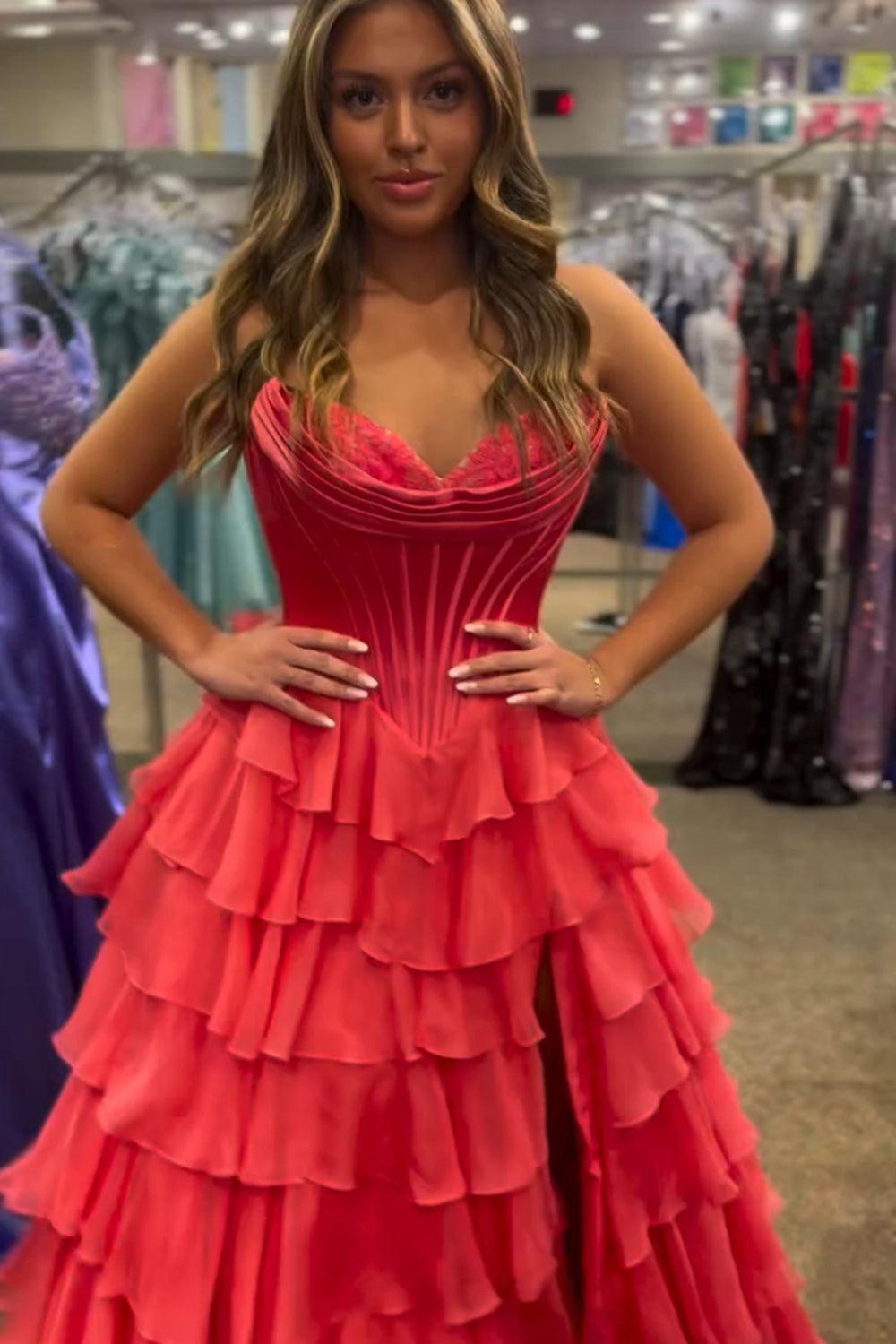 Light Blue Prom Dress A Line Sweetheart Ruffled Corset Long Formal Dress