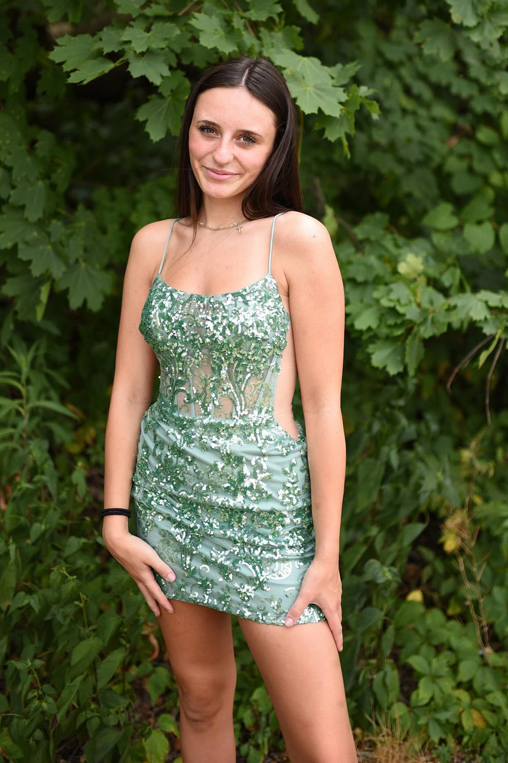 Light Green Homecoming Dresses Corset Spaghetti Straps Tight Short Cocktail Dresses