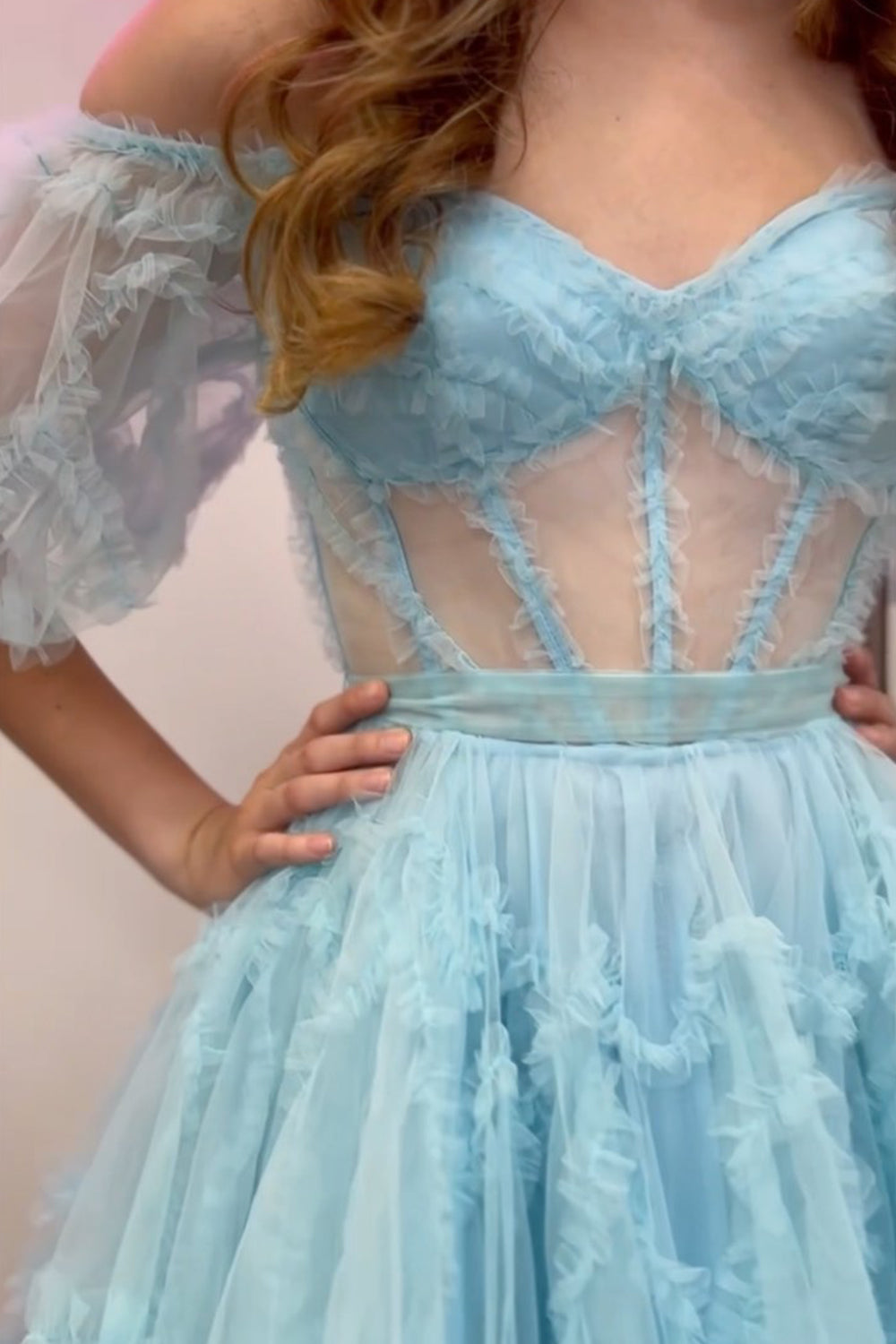 Light Pink Homecoming Dresses Corset A-Line Short Cocktail Dresses