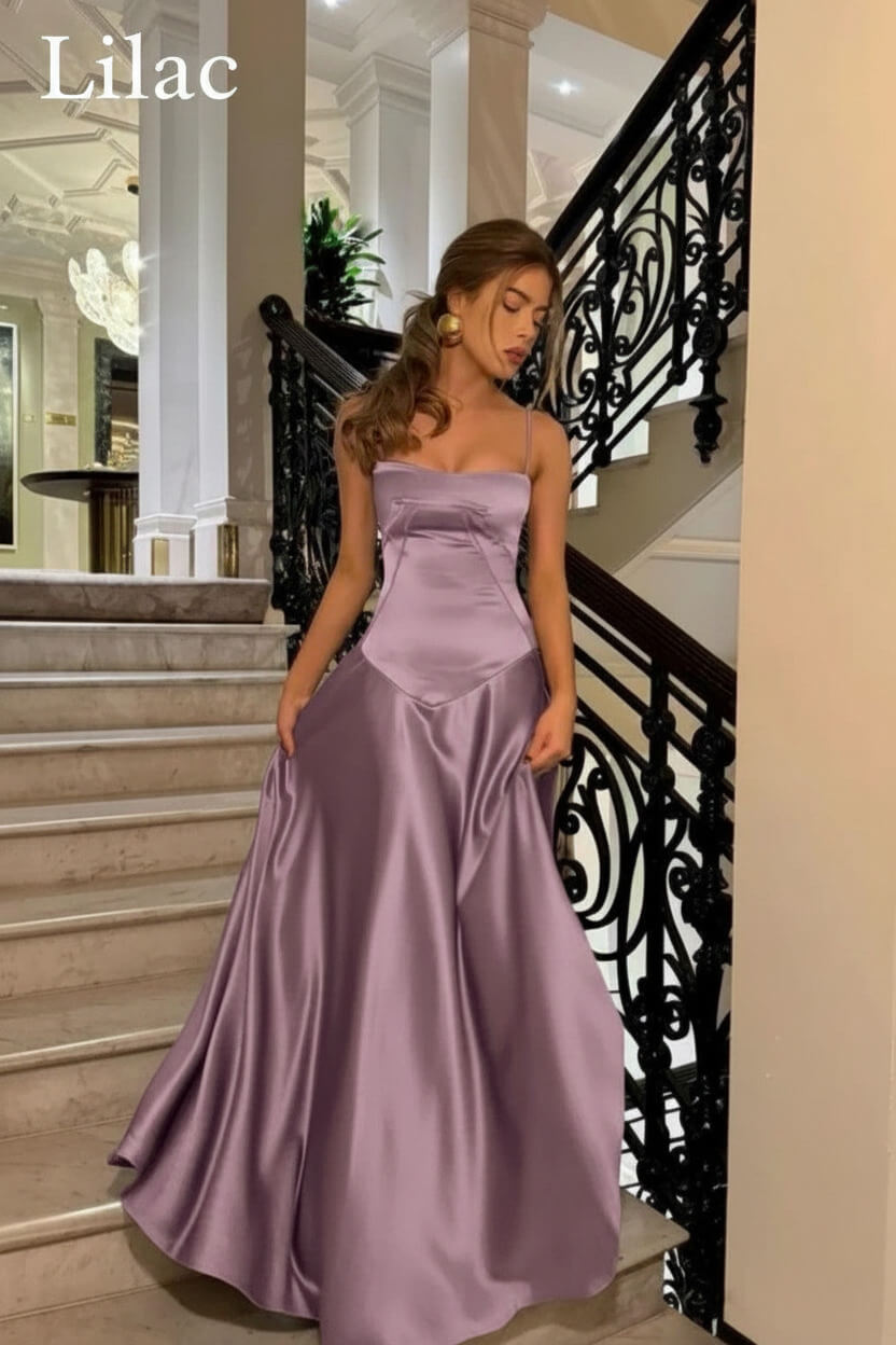 Suzhoufashion Brown Luxe Silk-Look Long Evening Dress With Fitted Bodice Formal Evening Gown