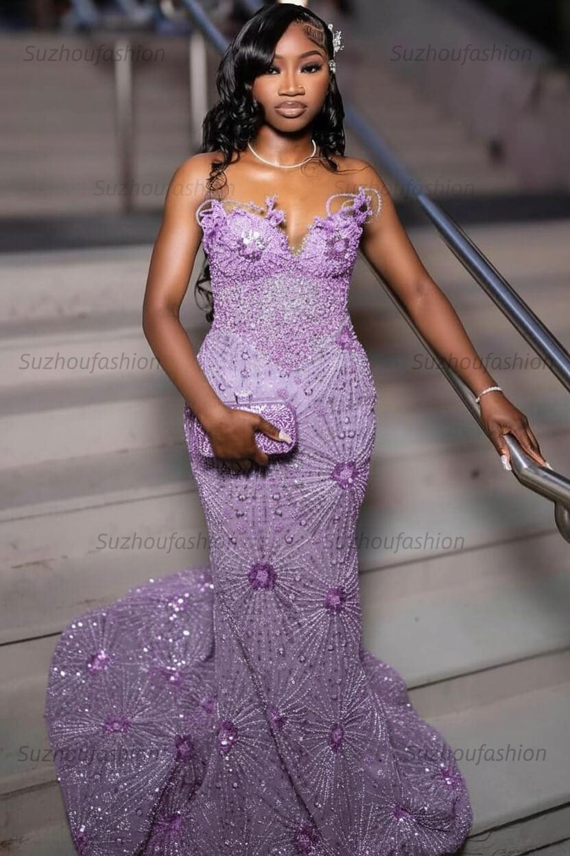 Green Prom Dress Sleeveless Formal Evening Gown with Rhinestones and Beadings