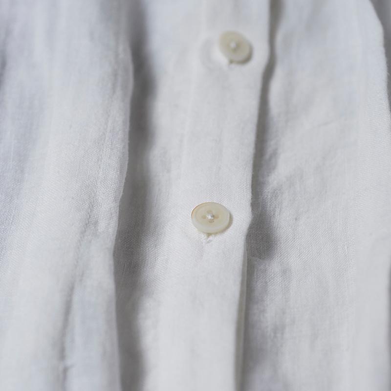 Linen Organ Pleats Solid Color Elegant Dress