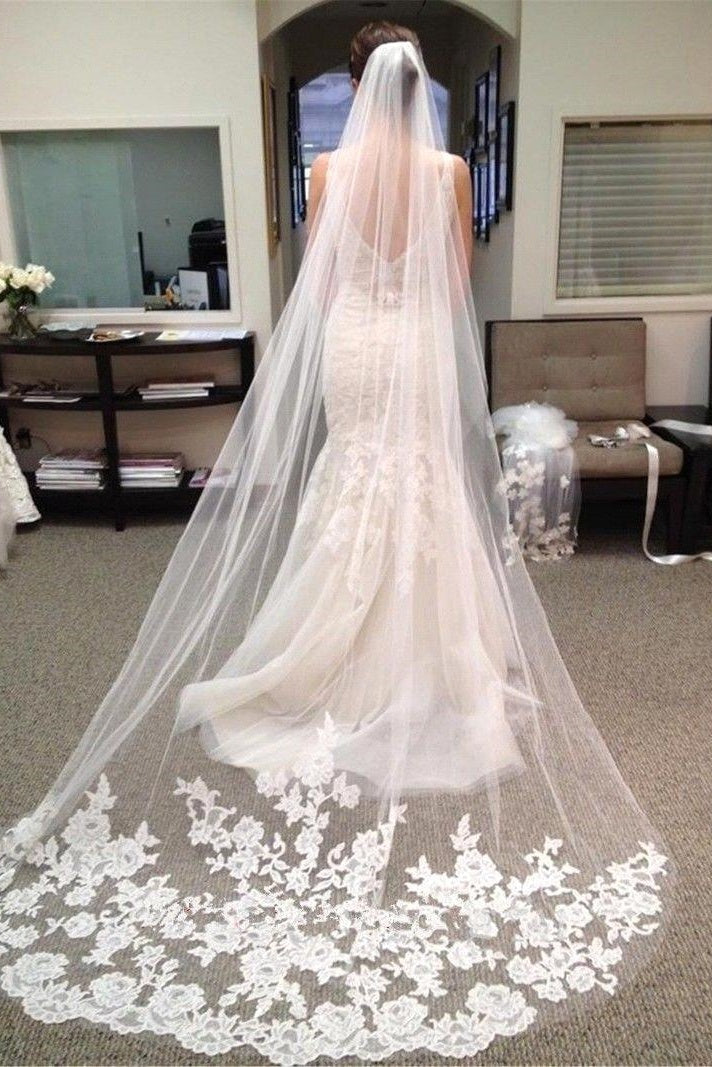 Long Lace Wedding Veil