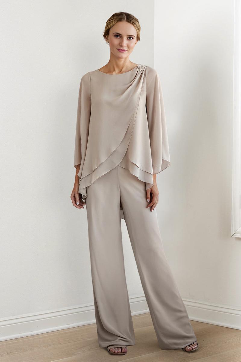 Long Sleeve Chiffon Pantsuit for the Mother of the Bride