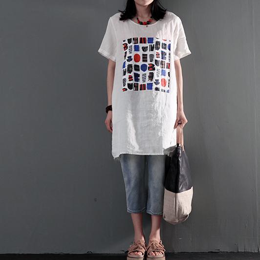 Love kitchen white linen summer shift dress