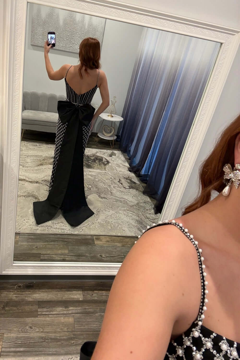 Suzhoufashion Mermaid Prom Dress Blue Corset Long Formal Dress With Pearls