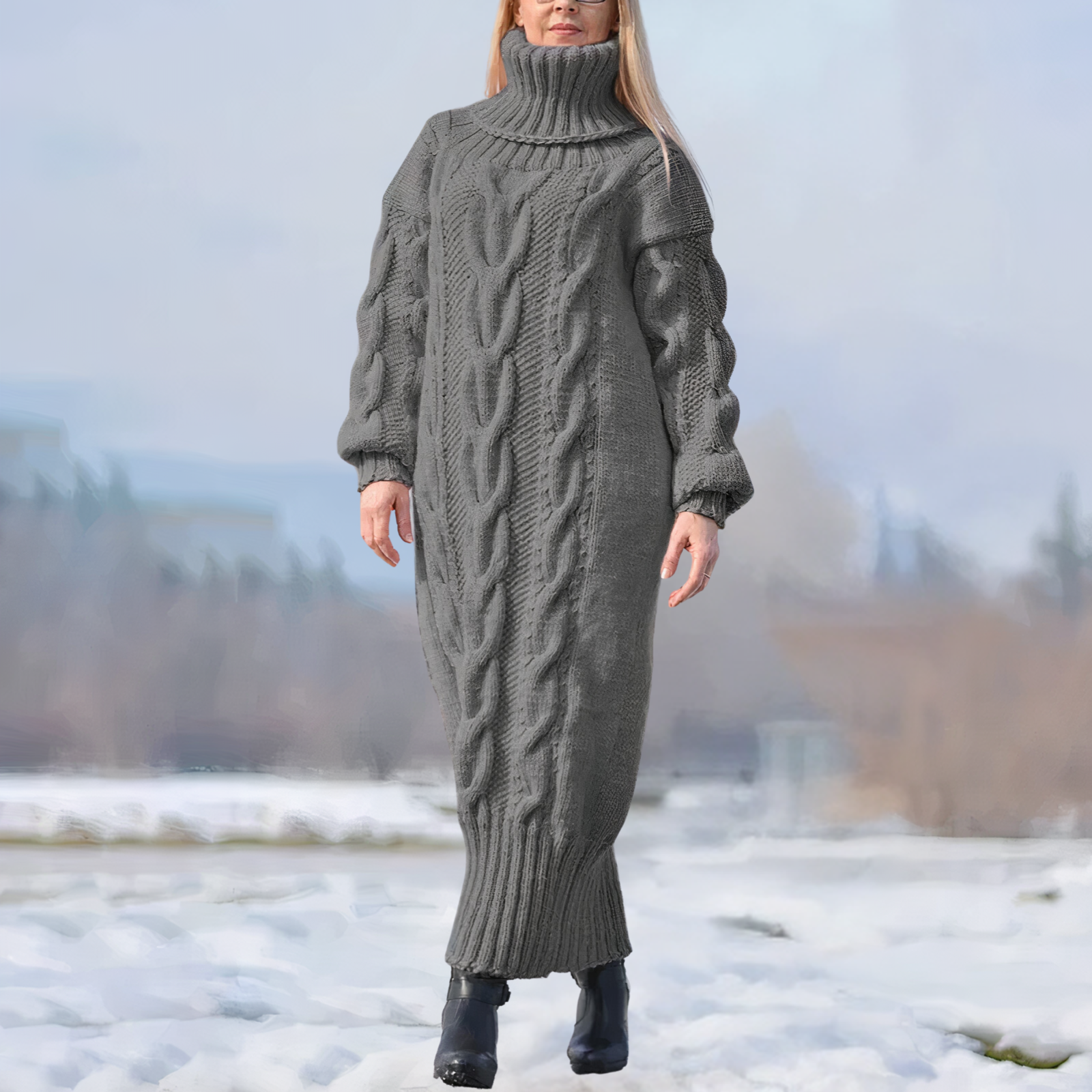 Wilma Premium Twisted Knit Dress Chic Silhouette Collection