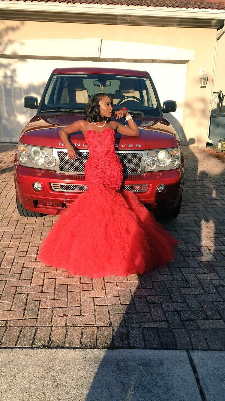 Red Sweetheart Neckline Mermaid Prom Dress Red Evening Dress Y5696 - VelvetHem