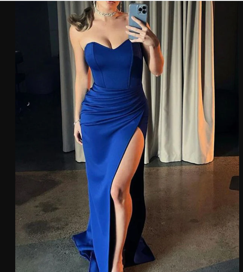 Mermaid Popular Royal Blue Elegant Evening Modest Long Prom Dresses - VelvetHem