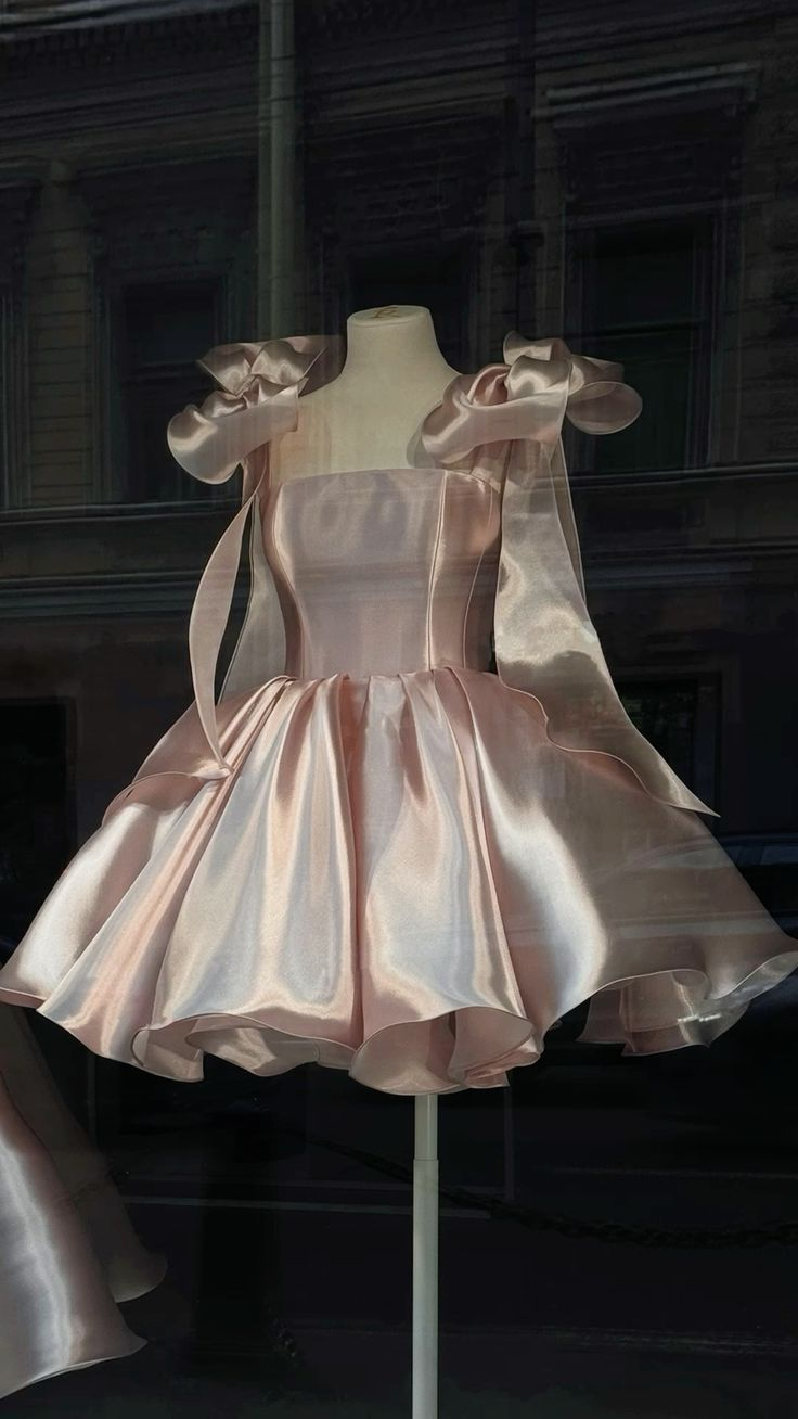 Cute Spaghetti Straps Pink Satin Short Grade Homecoming Dress - VelvetHem