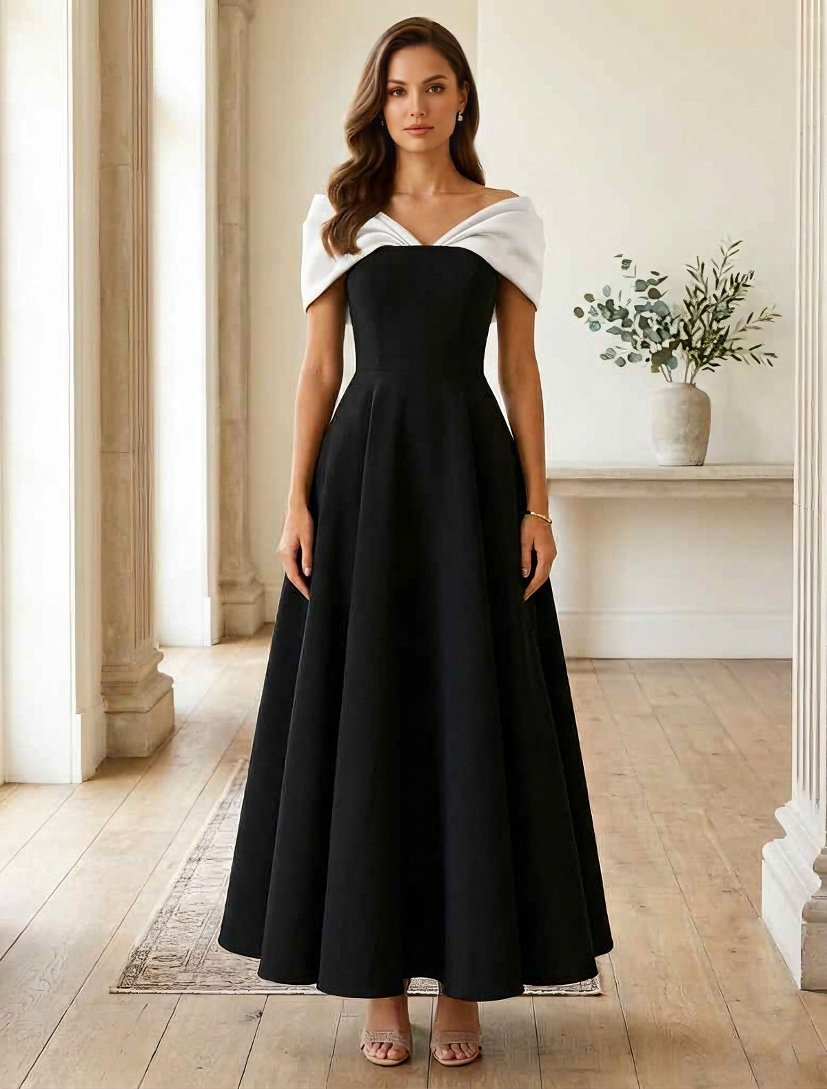 A-Line Satin Cocktail Dresses Satin Sleeveless Ankle-Length Formal Dresses