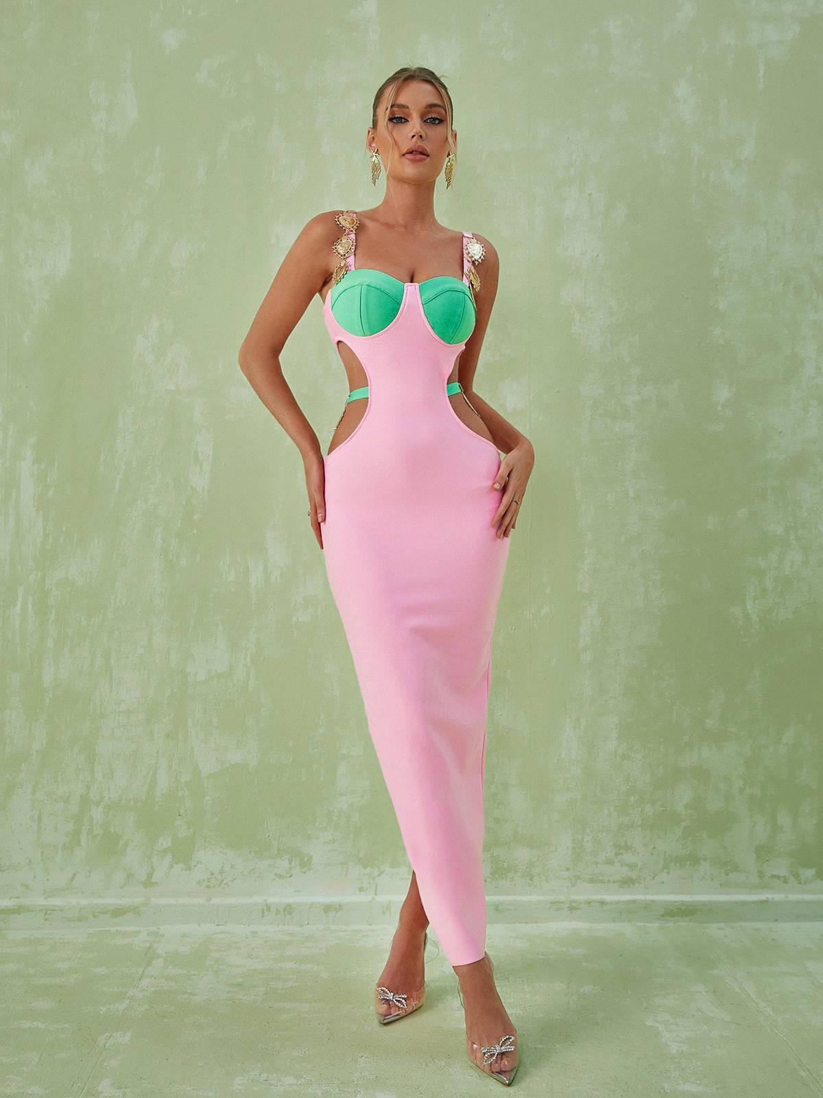 Margaux Embellished Cutout Maxi Dress In Orange