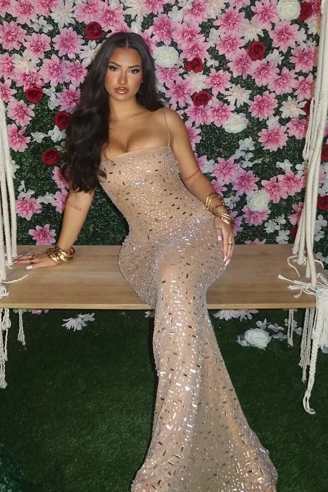 Suzhoufashion Mermaid Spaghetti Straps Light Champagne Long Party Dress With Beading Formal Evening Gown
