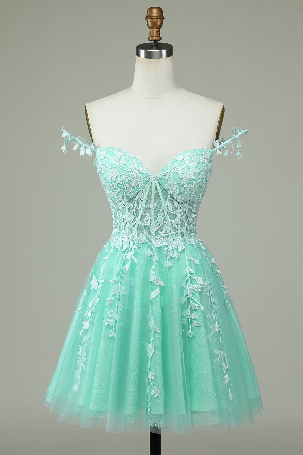 Mint Homecoming Dresses Backless Short Cocktail Dresses with Appliques