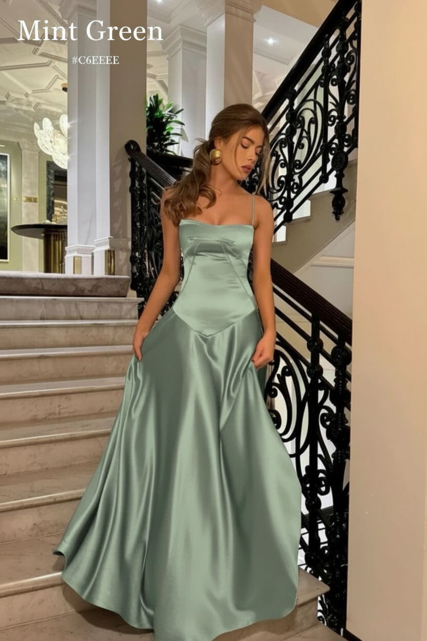 Suzhoufashion Brown Luxe Silk-Look Long Evening Dress With Fitted Bodice Formal Evening Gown