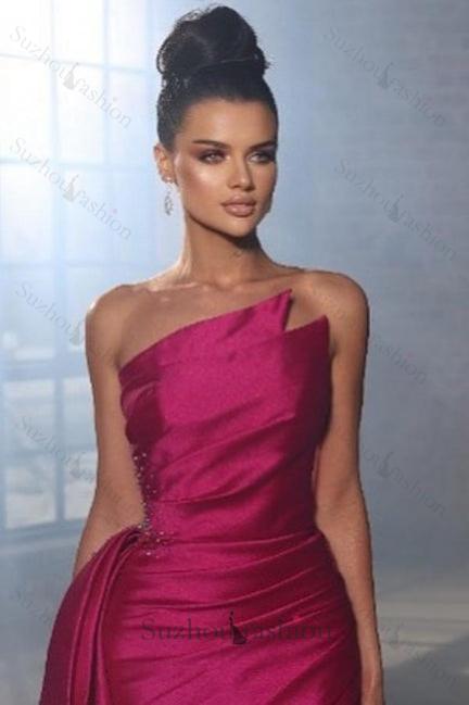 Modern Sleeveless Holiday Dress Fuchsia Long Prom Dresses Split Long