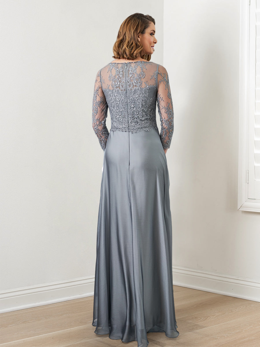 Mother of the Bride A Line Dress Featuring Applique & Sequins