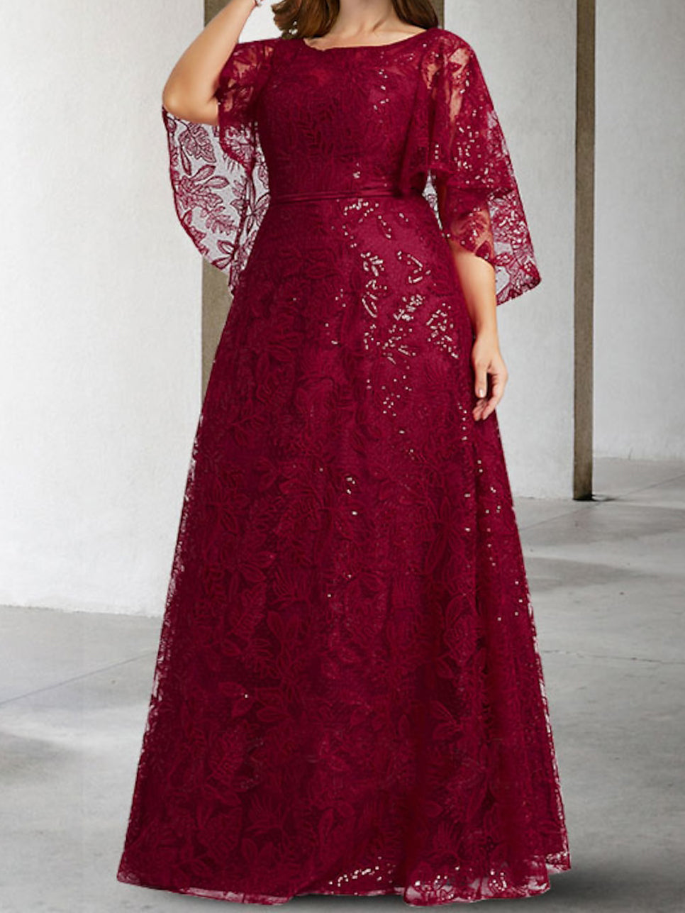 Mother of the Bride A Line Dress Featuring Applique and Sequins