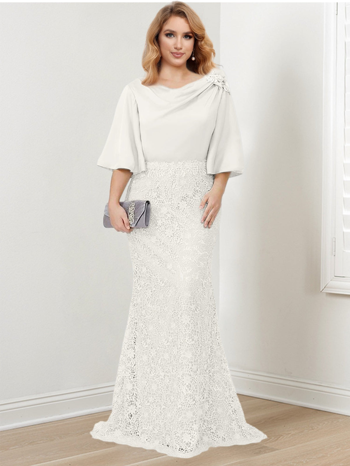 Mother of the Bride Trumpet Mermaid Dress Featuring Applique