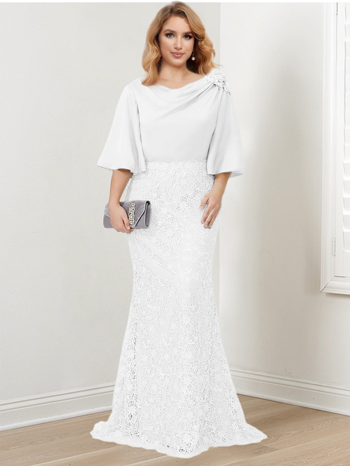 Mother of the Bride Trumpet Mermaid Dress Featuring Applique