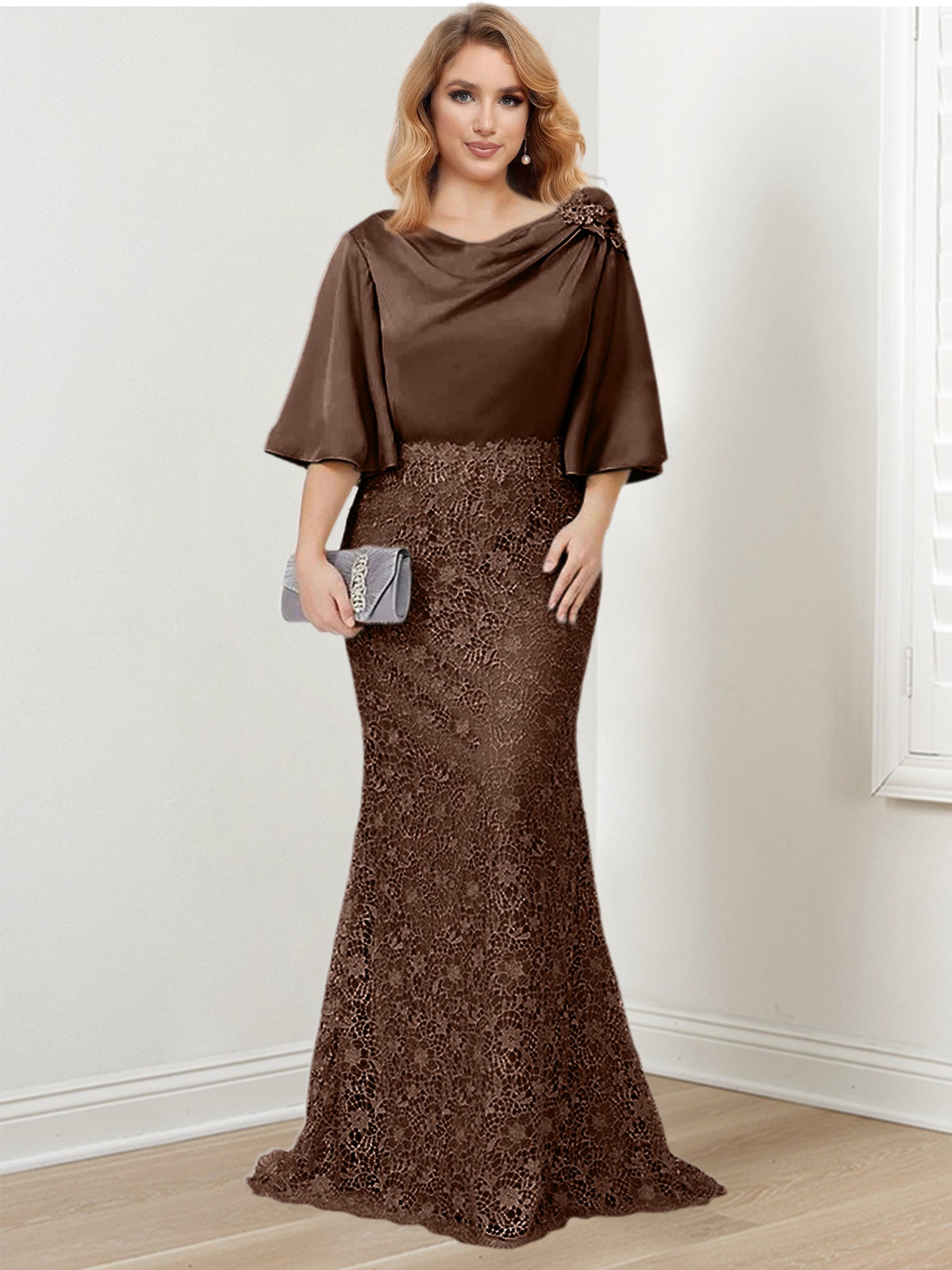 Mother of the Bride Trumpet Mermaid Dress Featuring Applique
