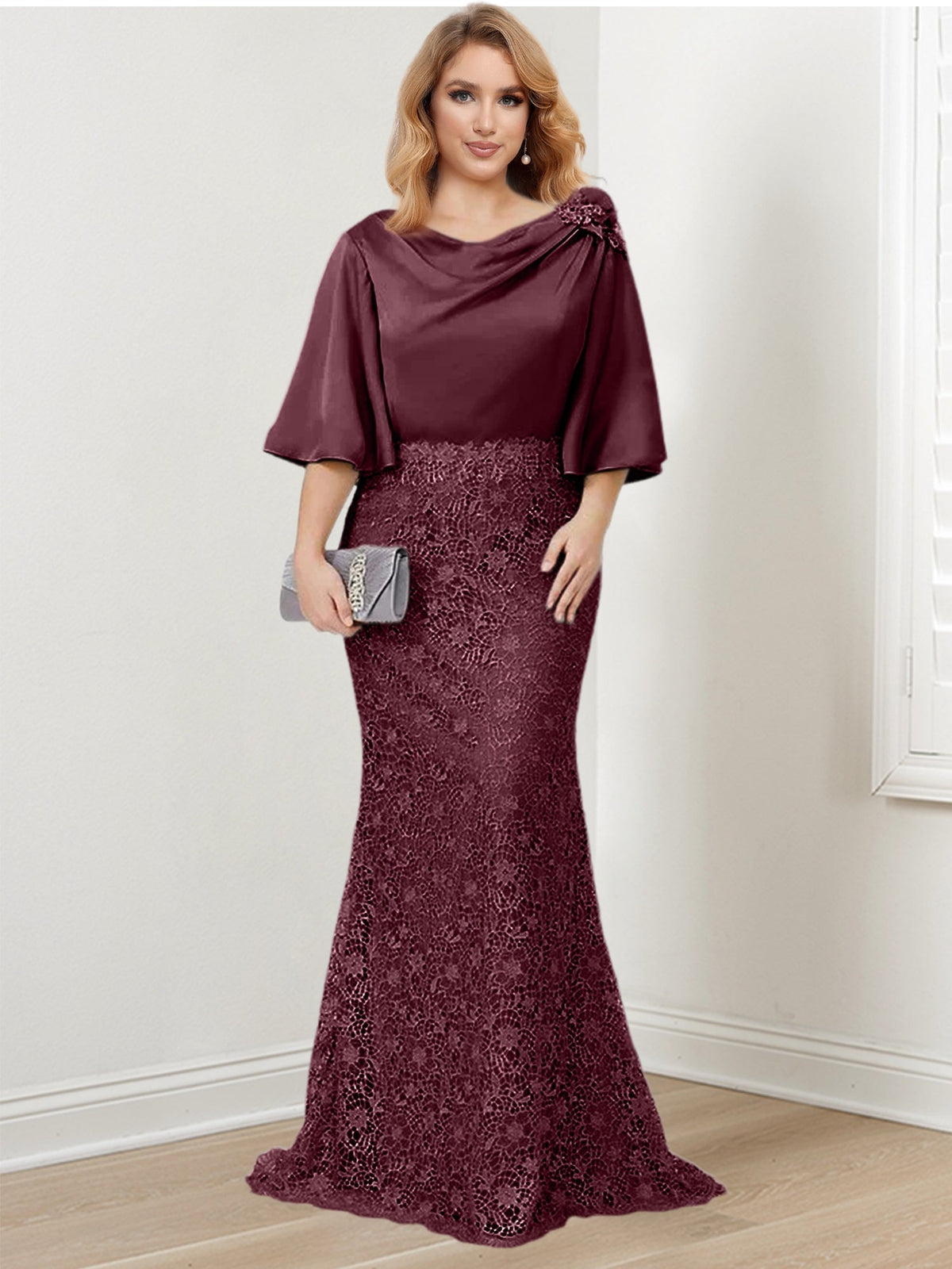 Mother of the Bride Trumpet Mermaid Dress Featuring Applique