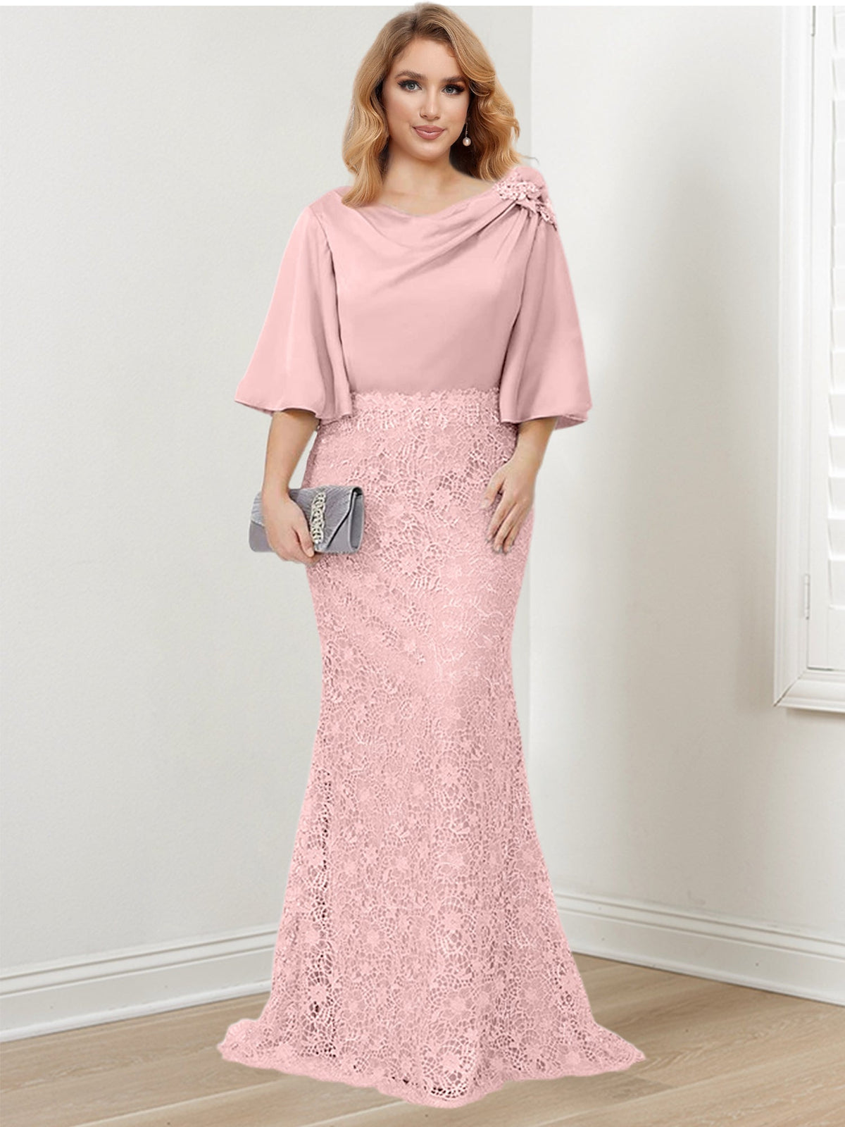 Mother of the Bride Trumpet Mermaid Dress Featuring Applique
