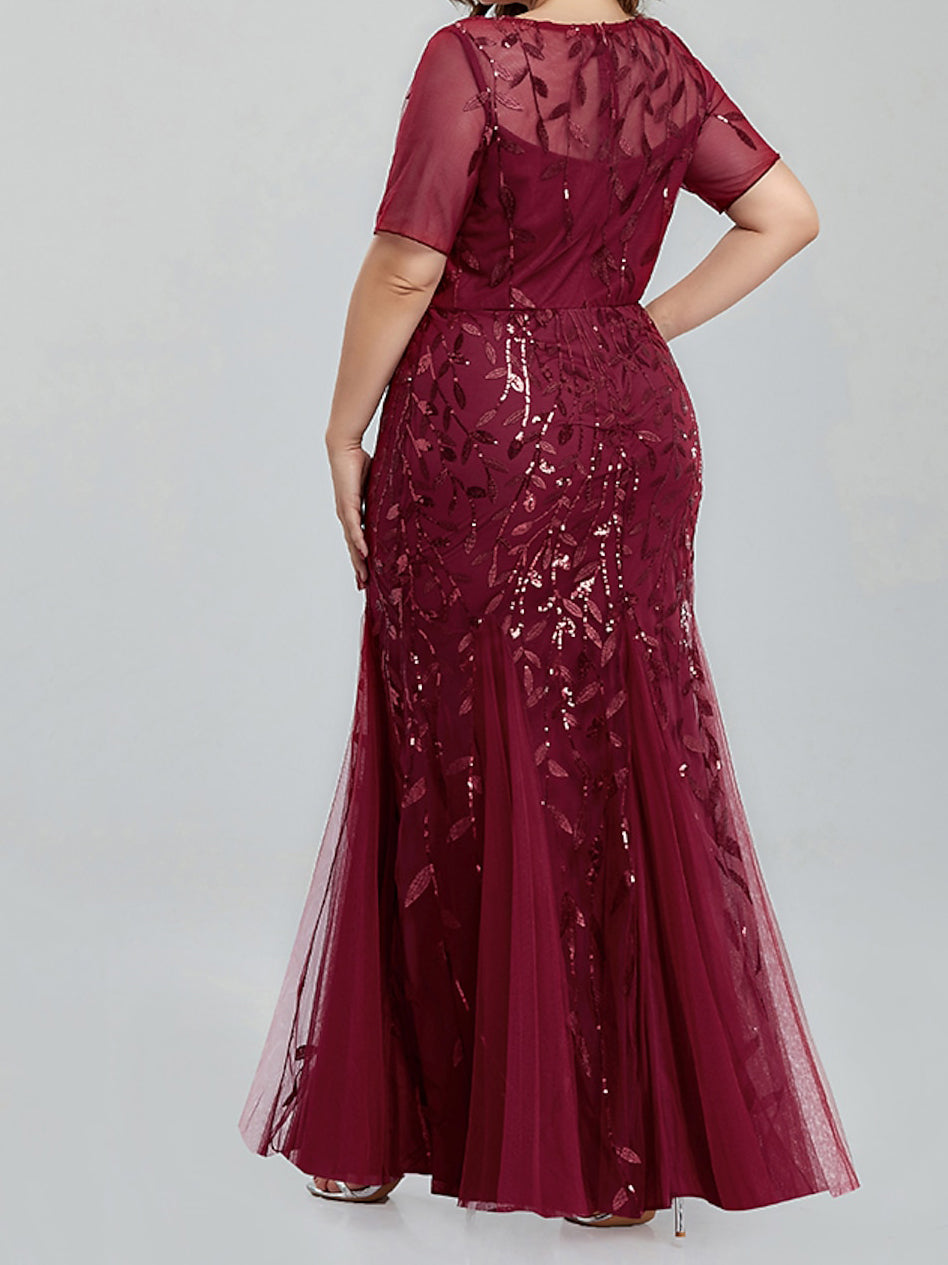 Mother of the Bride Trumpet Mermaid Dress Featuring Applique