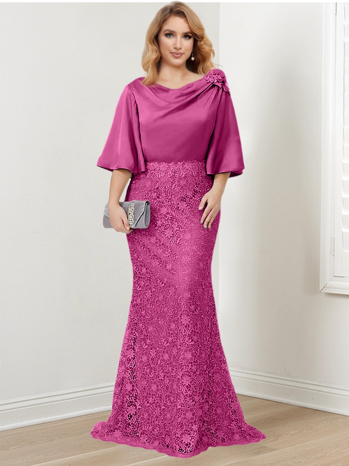 Mother of the Bride Trumpet Mermaid Dress Featuring Applique