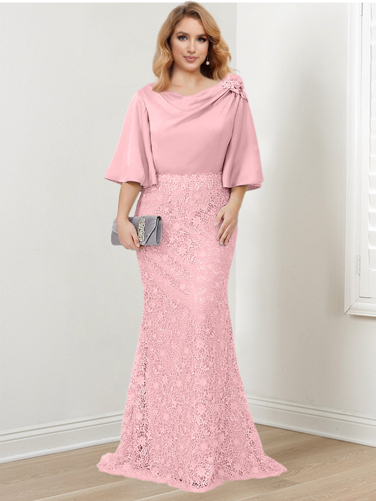Mother of the Bride Trumpet Mermaid Dress Featuring Applique