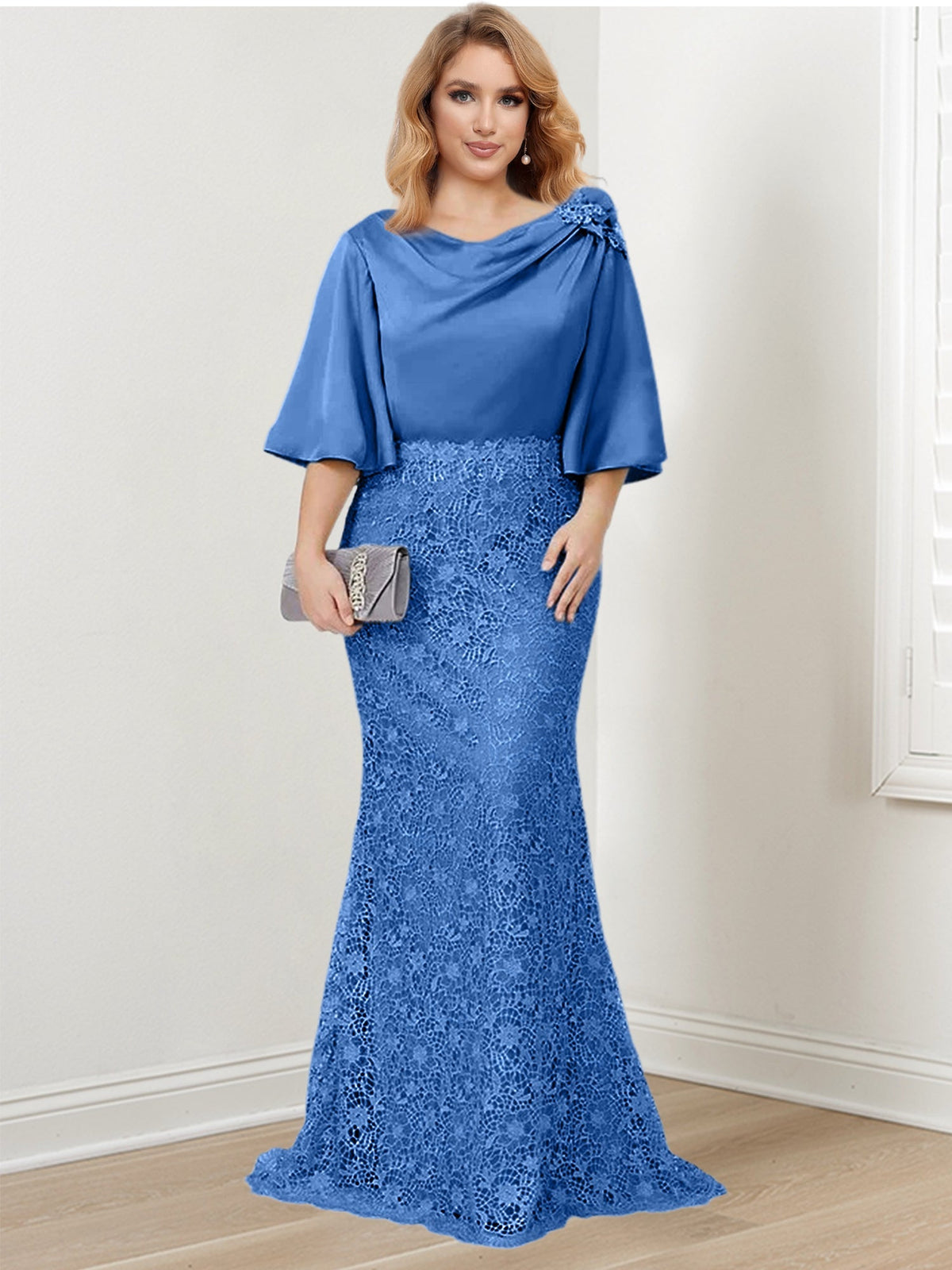 Mother of the Bride Trumpet Mermaid Dress Featuring Applique