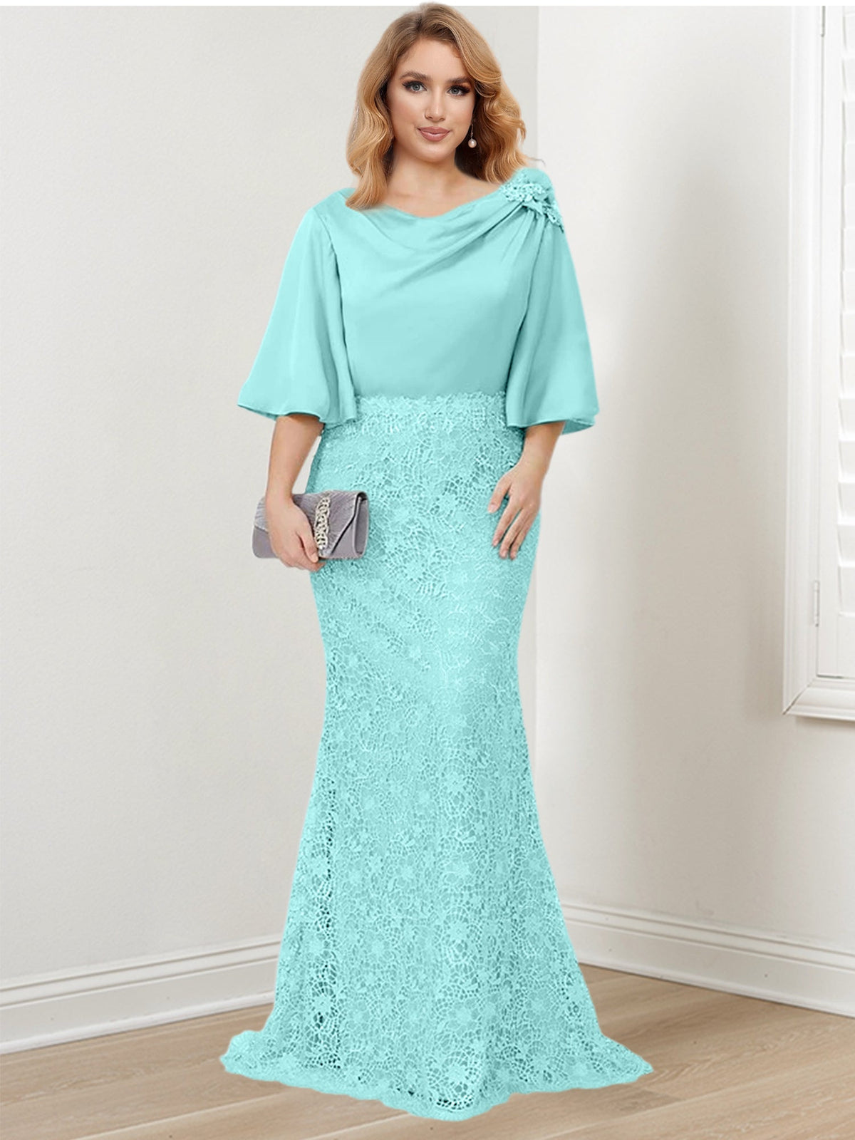 Mother of the Bride Trumpet Mermaid Dress Featuring Applique